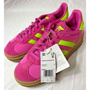 Adidas Gazelle Bold W Pink Neon Green Women's Size 7 Sneakers JI2705 New